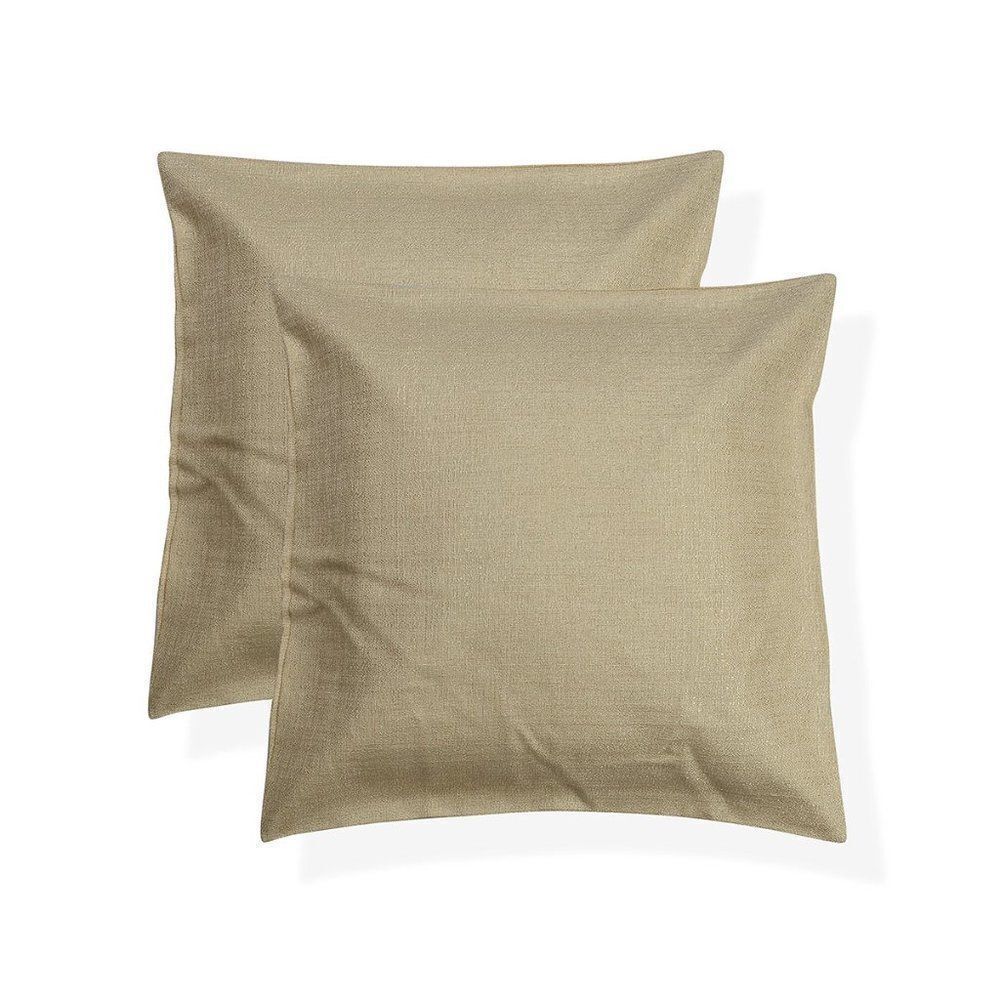 Solid Cushion Covers Beige Polyester